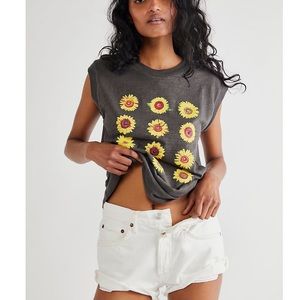 Free People Sunflower Muscle Tee Size xs
